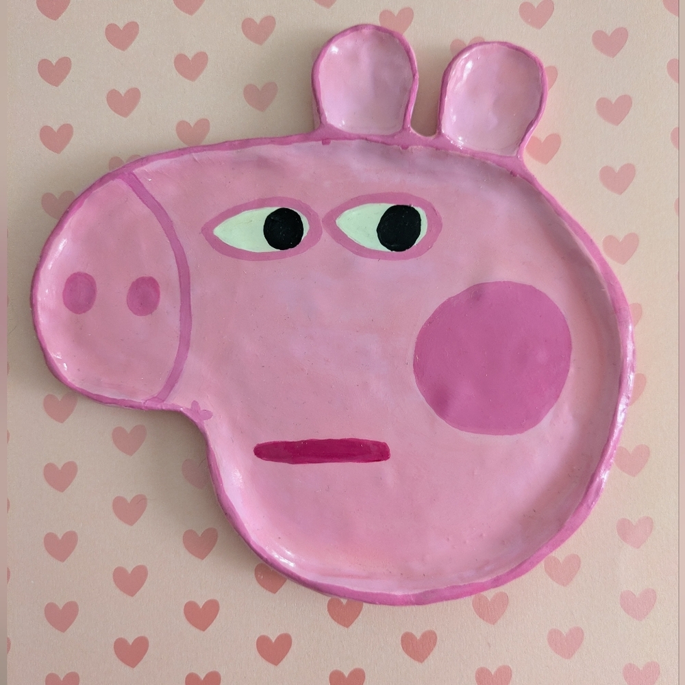 Handmade Peppa Pig Clay Trinket Dish